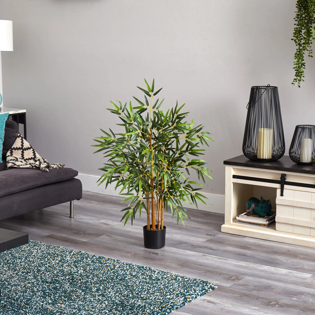 3' Multi Bambusa Bamboo Artificial Tree, Green