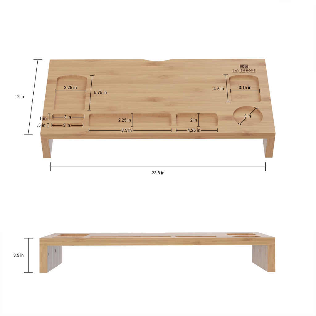 7-Compartment Monitor Stand for Home, Office, and College Dorm