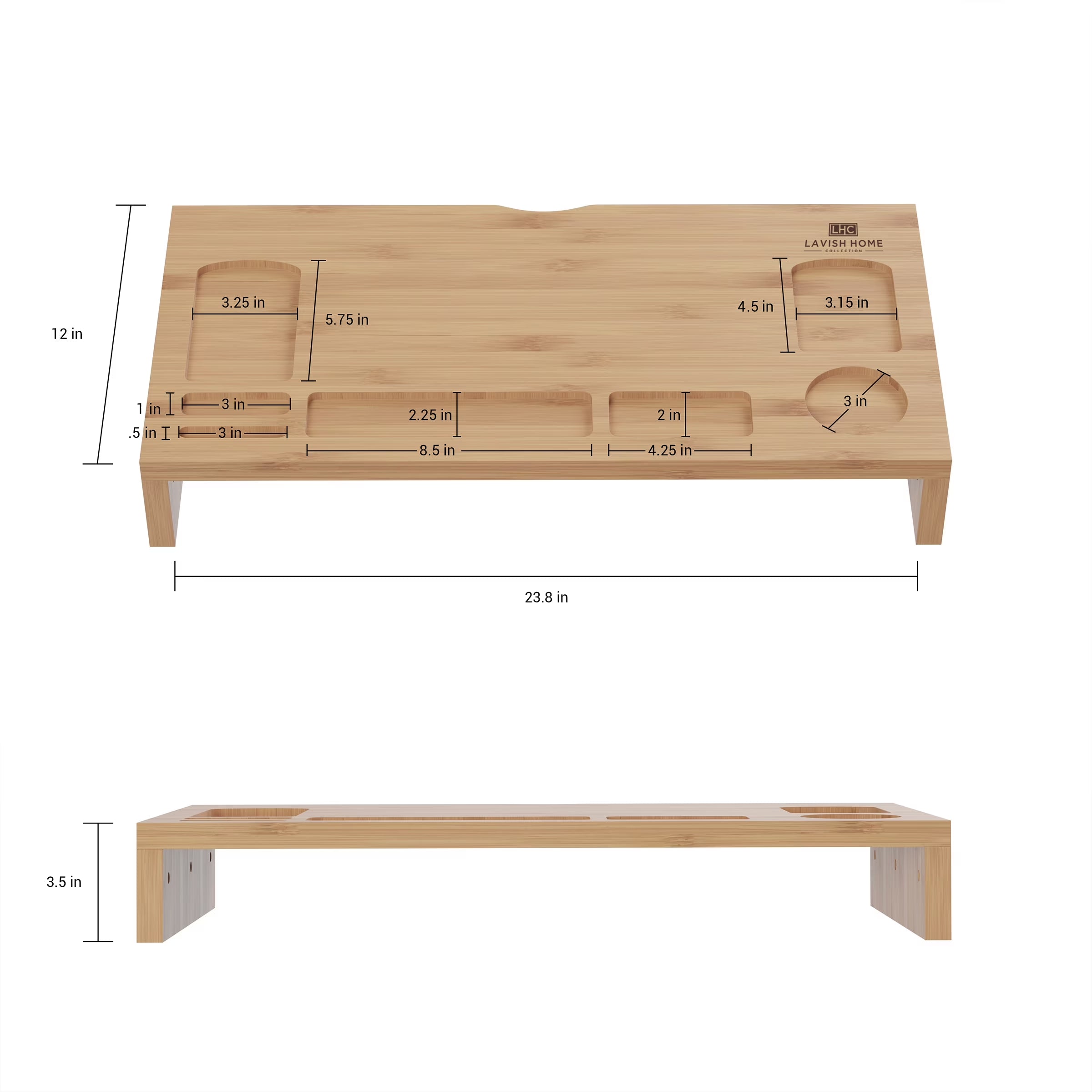 7-Compartment Monitor Stand for Home, Office, and College Dorm