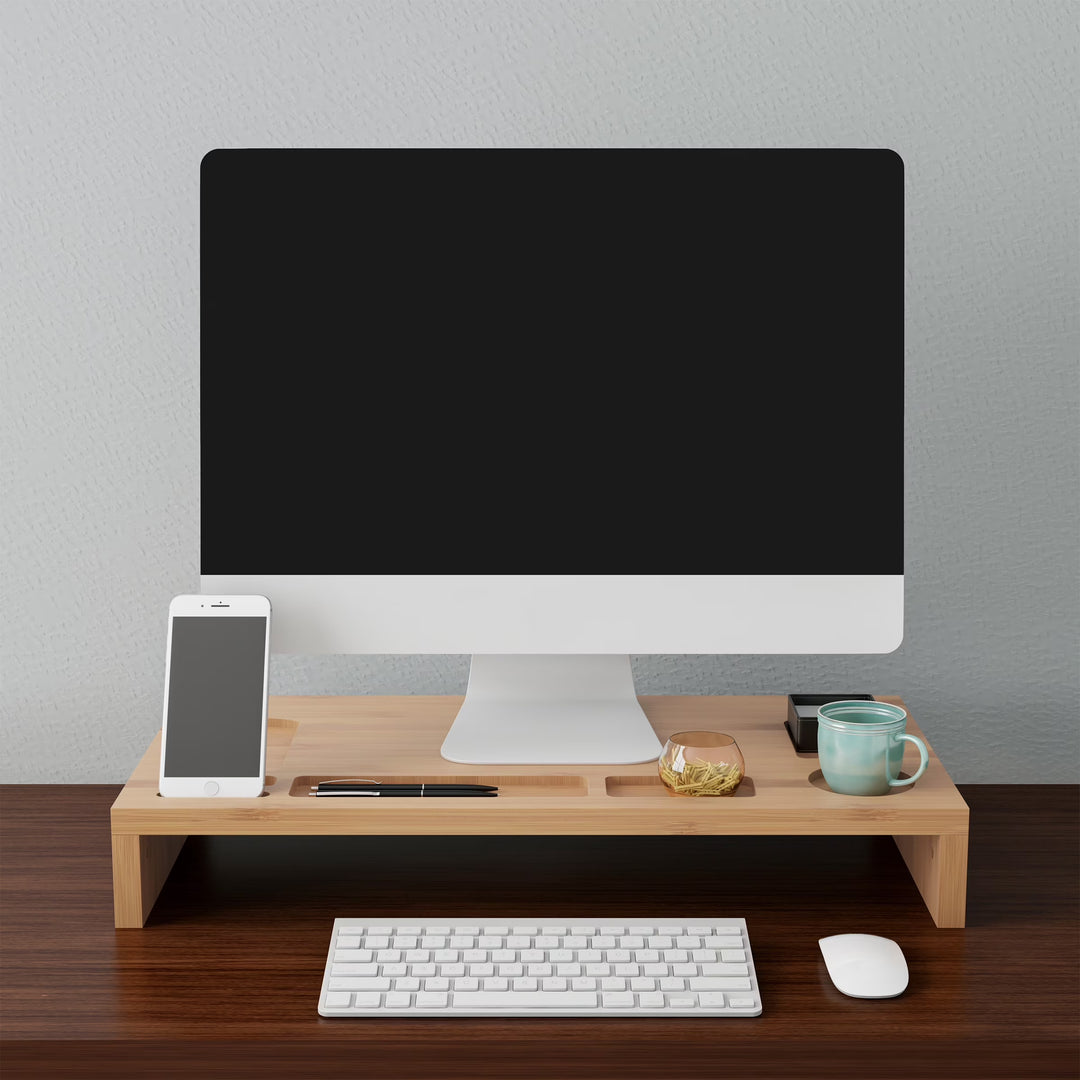 7-Compartment Monitor Stand for Home, Office, and College Dorm