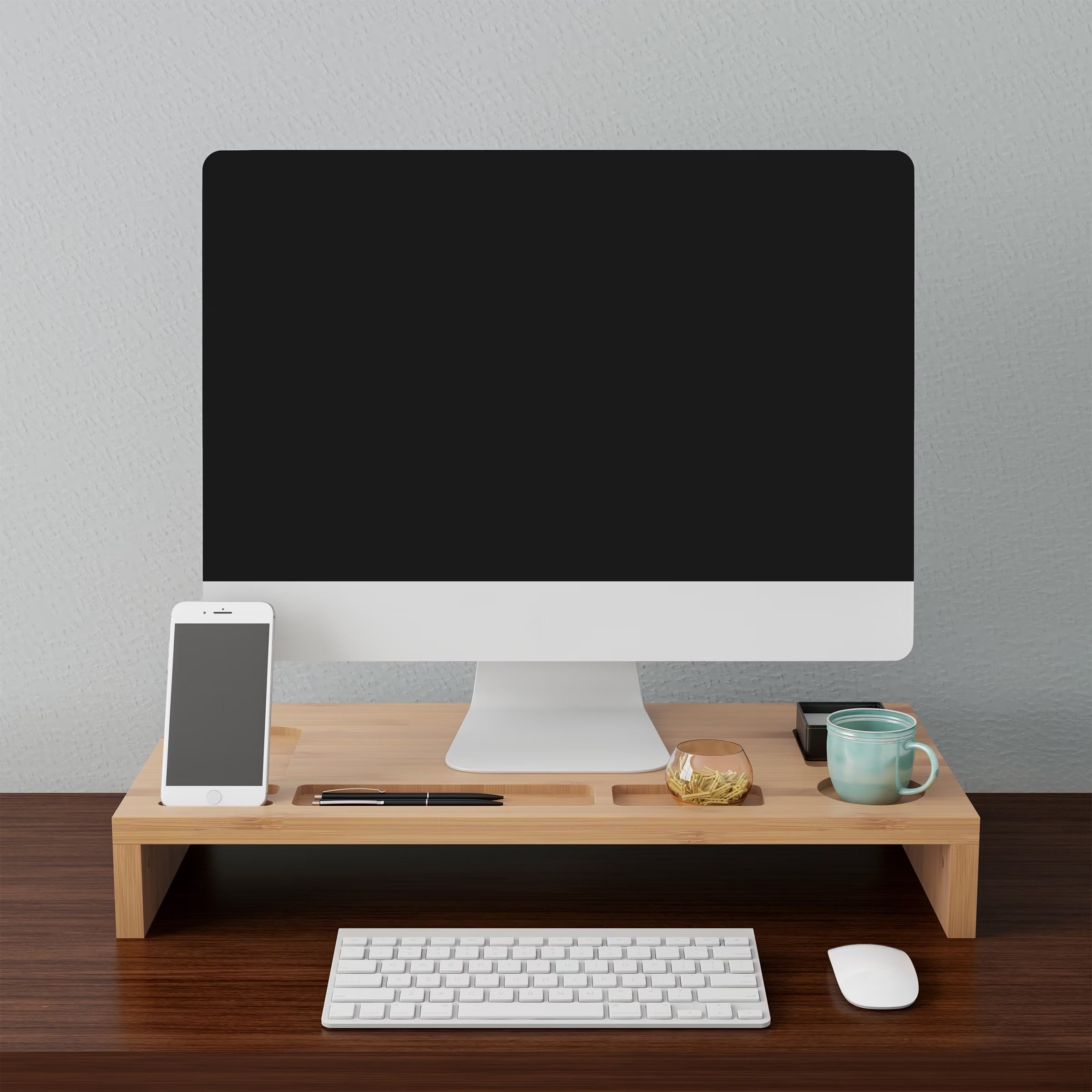7-Compartment Monitor Stand for Home, Office, and College Dorm