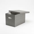 3-Count Decorative, Letter/Legal File Box, Grey, Diamond Design with Grey Lid